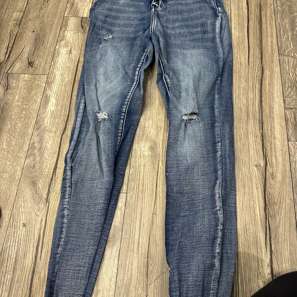 Women's Blue Distressed Jeans